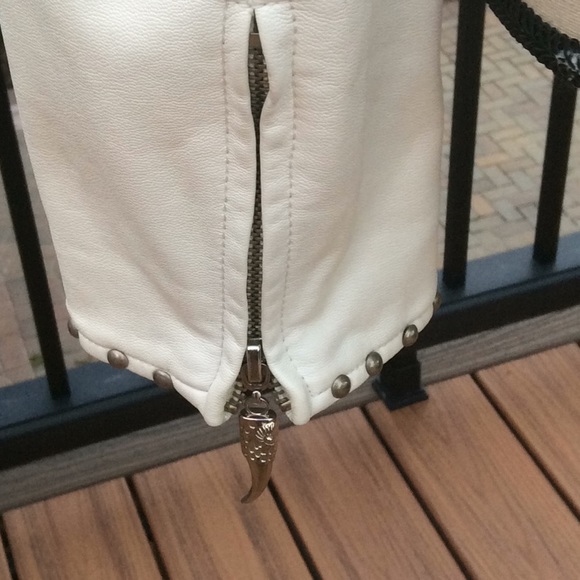 Women’s Monoreno White Studded Jacket Sz Large - Picture 3 of 7